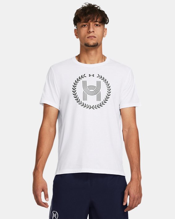 Camiseta de manga corta UA Launch para hombre, White, pdpMainDesktop image number 0
